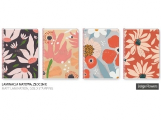 Ko�obrulion B5 kratka 80k, "Beige Flowers" [opakowanie=4szt]