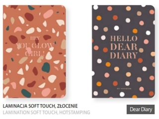Brulion A5 kratka 80K kremowy papier, "Dear Diary" [opakowanie=4szt]