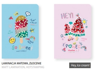 Brulion A5 kratka 80K bia�y papier, "Hey, Ice cream!" [opakowanie=4szt]
