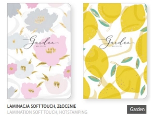 Brulion B5 kratka 80K bia�y papier, "Garden" [opakowanie=4szt]