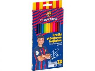 Kredki owkowe trjktne FC BARCELONA - 12 kolorw  [opakowanie=12szt]
