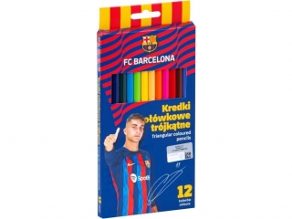 Kredki owkowe trjktne FC BARCELONA - 12 kolorw  [opakowanie=12szt]