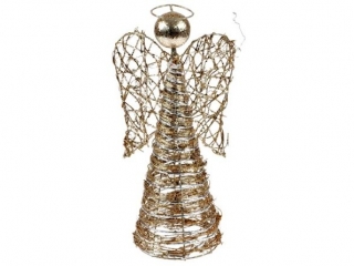 Anioł rattan złoty BN 35cm R4588