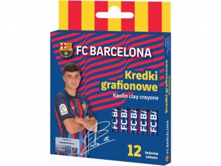 Kredki grafionowe FC BARCELONA - 12 kolorw - 7/85 mm [opakowanie=24szt]
