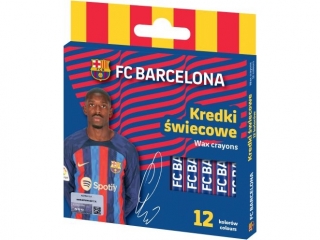 Kredki wiecowe  okrge FC BARCELONA - 12 kolorw - 8/90 mm [opakowanie=24szt]