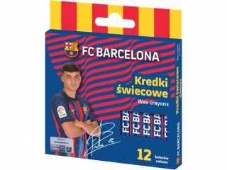Kredki wiecowe  okrge FC BARCELONA - 12 kolorw - 8/90 mm [opakowanie=24szt]