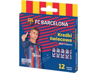 Kredki wiecowe  okrge FC BARCELONA - 12 kolorw - 8/90 mm [opakowanie=24szt]