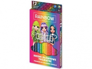 Kredki owkowe trjktne RAINBOW HIGH - 12 kolorw [opakowanie=12szt]