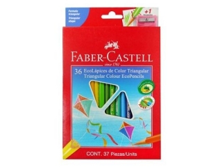 KREDKI ECO COLOUR TRJKTNE 36 KOL. + TE MPERWKA OPAKOWANIE KARTON FABER-CASTELL