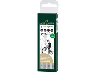 CIENKOPISY ECCO PIGMENT 4SZT. ETUI (0, 2 : 0, 4 : 0, 6 : 0, 8MM) CZARNE FABER-CASTELL