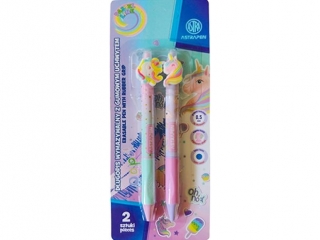 Dugopis automatyczny wymazywalny z gumowym uchwytem 0, 5 mm ASTRAPEN Unicorn - 2 szt. blister [opakowanie=24szt]