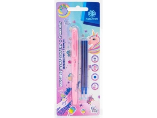 Dugopis wymazywalny 0, 6 mm ASTRAPEN Oops! Unicorn - 1+ 2 wkady niebieskie blister [opakowanie=12szt]