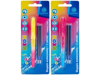 Dugopis wymazywalny 0, 6 mm ASTRAPEN Oops! Neon - 1+ 2 wkady niebieskie blister [opakowanie=12szt]
