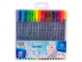 Cienkopisy trjktne 0, 4 mm ASTRAPEN Unicorn - 18 kolorw [opakowanie=12szt]