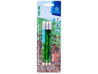 Owki grafitowe trjktne HB jumbo ASTRAKIDS PIXEL ONE + temperwka - 3+1 szt. blister [opakowanie=24szt]