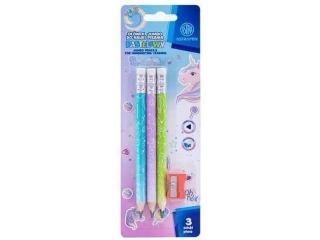 Owki grafitowe trjktne HB jumbo ASTRAKIDS UNICORN + temperwka - 3+1 szt. blister [opakowanie=24szt]