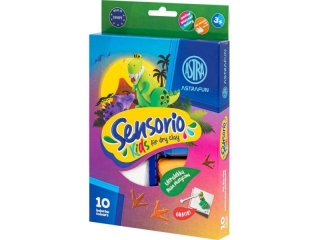 Lekka masa plastyczna Dinozaury Sensorio Kids - 10 kolorw  [opakowanie=12szt]