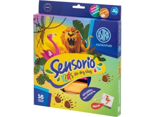 Lekka masa plastyczna Dungla Sensorio Kids - 16 kolorw  [opakowanie=12szt]