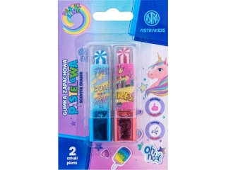 Zapachowa gumka w ksztacie szminki ASTRAKIDS UNICORN - 2 szt. blister [opakowanie=36szt]