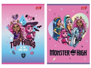 Zeszyt A5 16 kartek krata okadka laminowana 70 g/m2 MONSTER HIGH [opakowanie=15szt]