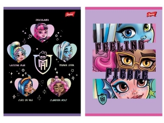Zeszyt A5 32 kartki linia dwukolorowa okadka laminowana 70 g/m2 MONSTER HIGH [opakowanie=15szt]