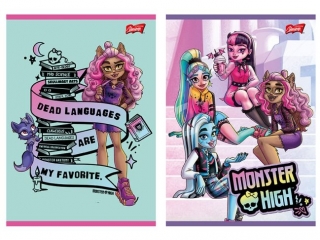 Zeszyt A5 32 kartki linia dwukolorowa okadka laminowana 70 g/m2 MONSTER HIGH [opakowanie=15szt]