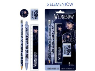 Zestaw pimienniczy  Wednesday 5 el. (linijka, gumka, temperwka, dugopis, owek) - blister [opakowanie=24szt]