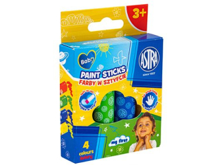 Farby w sztyfcie okrge JUMBO ASTRA BABY - 4 kolory [opakowanie=12szt]