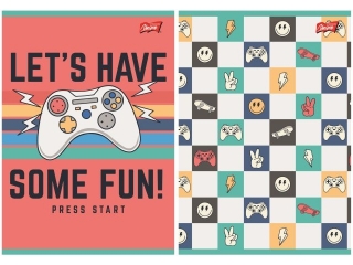 Zeszyt A5 32 kartki krata okadka laminowana 70 g/m2 LETS PLAY [opakowanie=15szt]