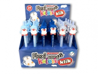 PENMATE DUGOPIS CIERALNY FLEXI ABRA KOLORI CLICK PEGUIN W DISPLEJU 24 SZT [opakowanie=24szt]