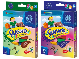 Lekka masa plastyczna ASTRAFUN Sensorio Kids Pixel - 10 kol [opakowanie=12szt]