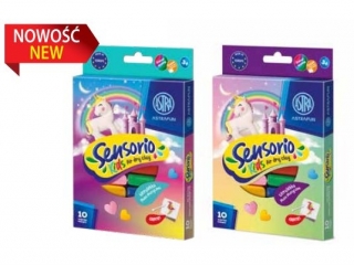 Lekka masa plastyczna ASTRAFUN Sensorio Kids Jednoroec - 10 kol [opakowanie=12szt]