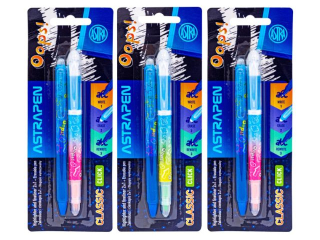 Zakrelacz i cienkopis 2w1 + Dugopis wymazywalny CLICK ASTRAPEN Oops! CLASSIC - 2+1 szt. Blister [opakowanie=24szt]