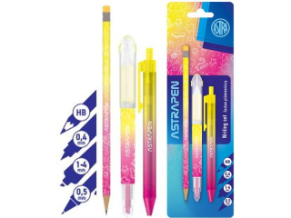 Zestaw pimienniczy 4 el. (zakreacz z cienkopisem, dugopis, owek) ASTRAPEN NEON - blister [opakowanie=12szt]