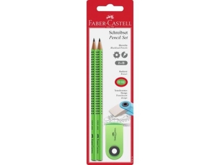 ZESTAW 2 OWKI GRIP+GUMKA SLEEVE MINI T RANSPARENTNA FABER-CASTELL