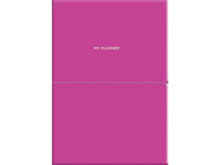 Planer PU dzienny niedatowany MY PLANER A5 104 ark linia 80g, magenta [opakowanie=12szt]