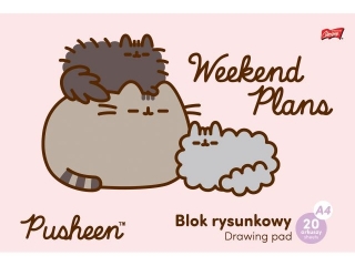 Blok rysunkowy A4 20 kartek okadka kredowana 80 g/m2 PUSHEEN [opakowanie=10szt]