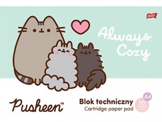Blok rysunkowy A4 20 kartek okadka kredowana 80 g/m2 PUSHEEN [opakowanie=10szt]