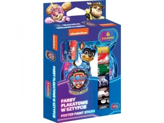 Farby plakatowe w sztyfcie 6 kolorw 10 g PSI PATROL [opakowanie=10szt]