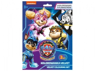 Zestaw aksamitnych kolorowanek z flamastrami 8 elementów PSI PATROL