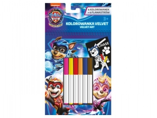 Zestaw aksamitnych kolorowanek z flamastrami 12 elementów PSI PATROL