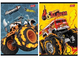 Zeszyt A5 16 kartek krata okadka laminowana 70 g/m2 HOT WHEELS [opakowanie=15szt]