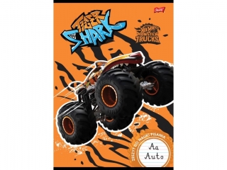Zeszyt do nauki pisania A4 32 kartki linia dwukolorowa okadka laminowana 70 g/m2 HOT WHEELS [opakowanie=15szt]