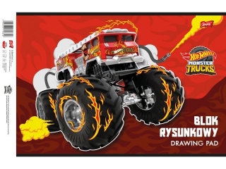 Blok rysunkowy A4 20 kartek okadka kredowana 80 g/m2 HOT WHEELS [opakowanie=10szt]
