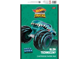 Blok techniczny A4 10 kartek okadka kredowana 190 g/m2 HOT WHEELS [opakowanie=10szt]