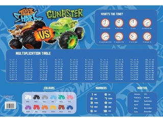 Podkad szkolny na biurko dwustronny 55x38 cm HOT WHEELS [opakowanie=5szt]
