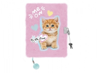 Pamiętnik z kłódką "włochacz" A5 96 kartek MY LITTLE FRIEND, PASTEL KITTY