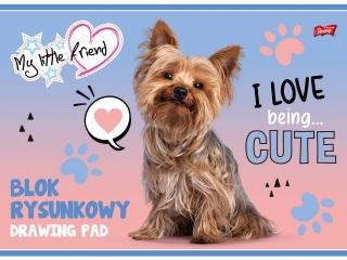 Blok rysunkowy A4 20 kartek okadka kredowana 80 g/m2 MY LITTLE FRIEND [opakowanie=10szt]