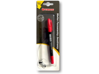 PENMATE MARKER PERMANENTNY DWUSTRONNY CZERWONY NA BLISTRZE