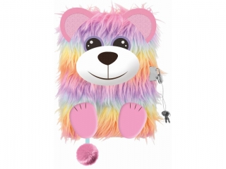 Pamiętnik z kłódką 3D "włochacz" A5 96 kartek MY LITTLE FRIEND, RAINBOW BEAR